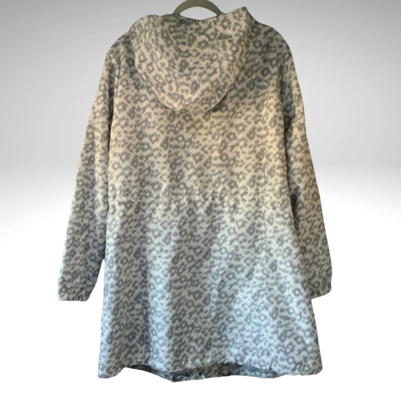 Miss Etam Lightweight Hooded Spring, Fall Leopard Print Rain Jacket 3/4 length - Picture 3 of 16